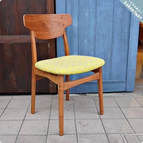 値下げ/デンマーク製のチーク材を使用したダイニングチェアーです。座