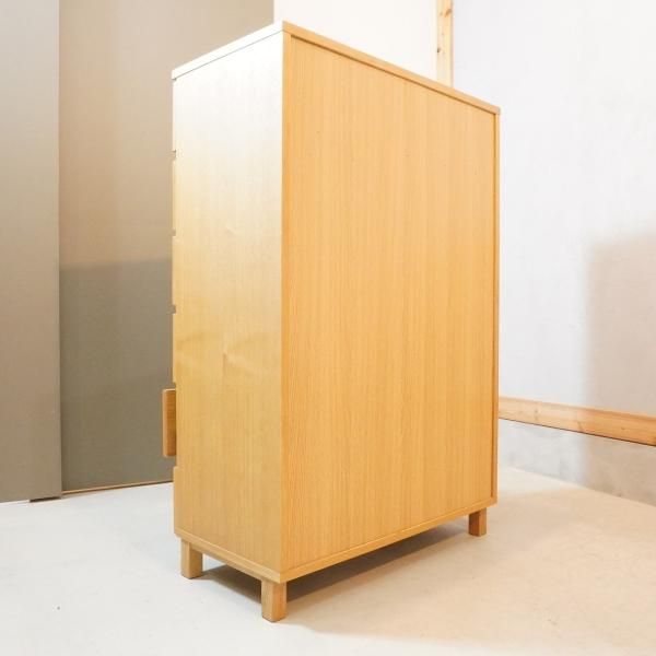 稀少な無印良品(MUJI)の木製チェスト6段ワイド・タモ材です