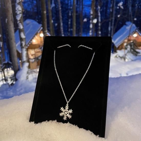 雪の結晶ネックレス＜gin015 B-1/C-0013＞【ゆうパケット可】 - 富良野