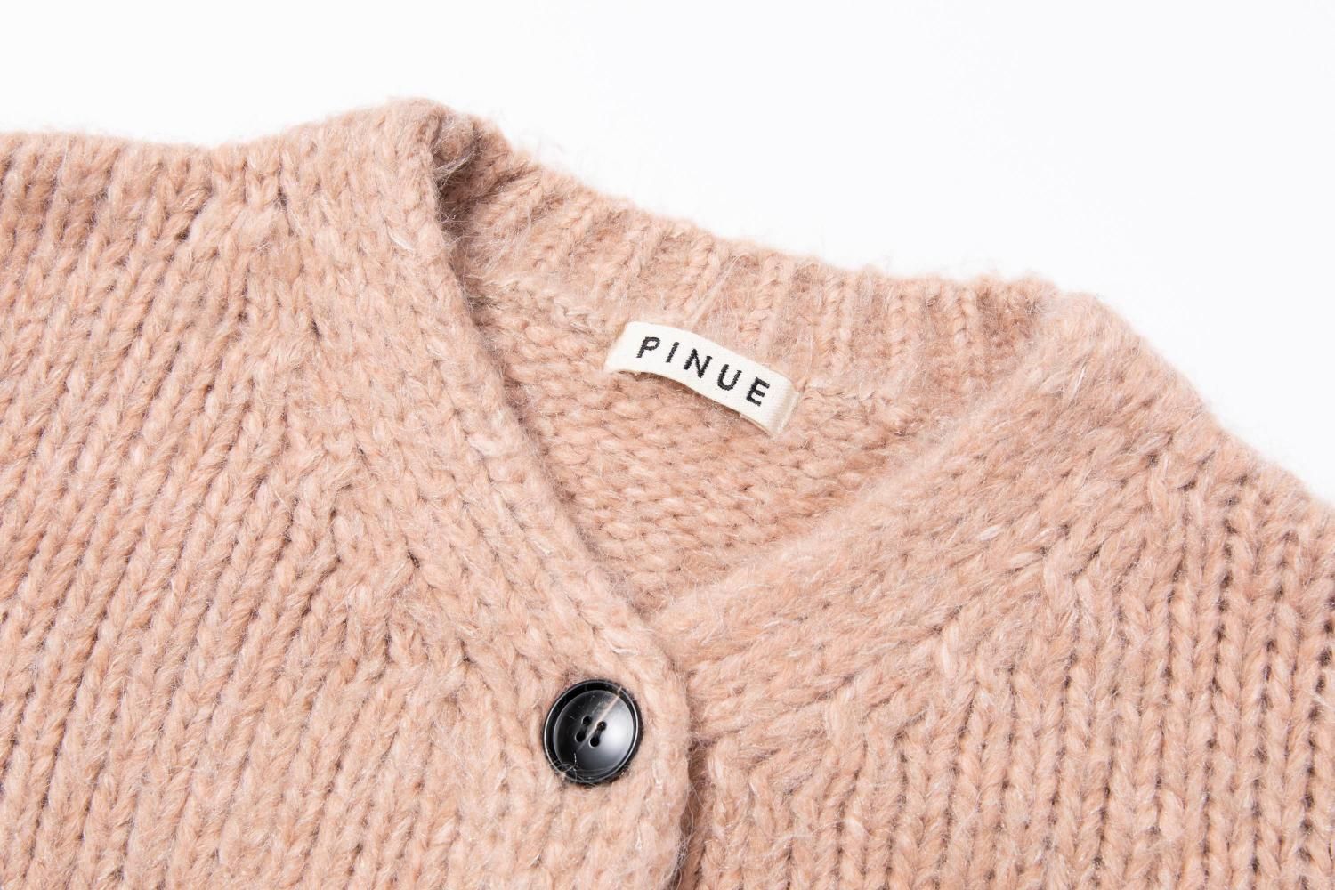 シャギーMIXニットカーディガン（PINK） - PINUE