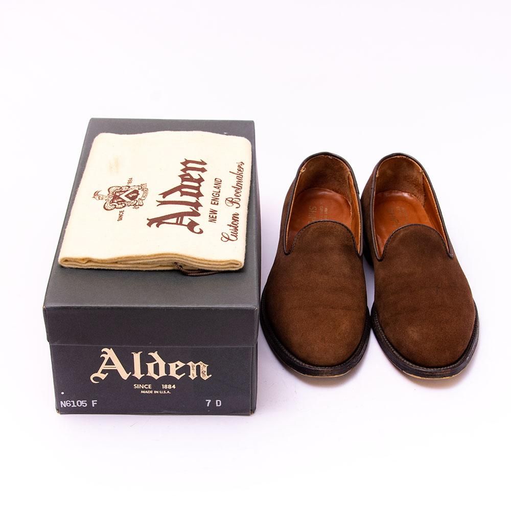 オールデン N6105F ワンピーススリッポン ブラウン スエード サイズ7D