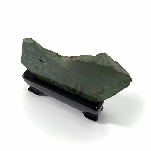 碧玉 磨き原石 台付き 】 出雲石 国産 花仙山 青めのう 緑 限定 一点物