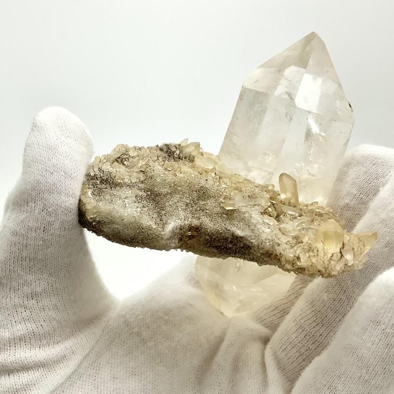 水晶ダブルポイント 母岩付き 】 レインボー クォーツ quartz 限定品