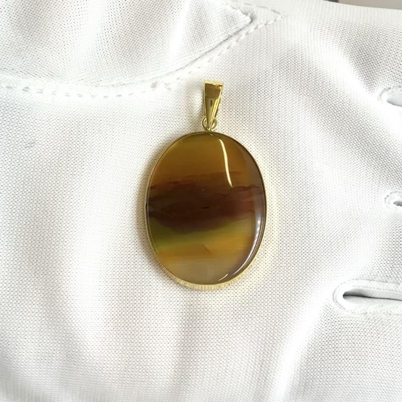 めのう ペンダントトップ/K18 】 瑪瑙 メノウ agate アゲート 天然石