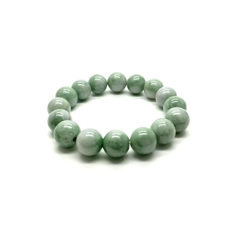 糸魚川翡翠 ブレスレット 13mm玉 】 糸魚川産翡翠 限定 一点物 天然石