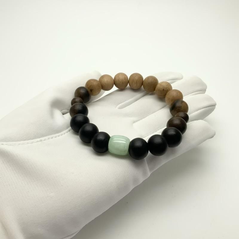 糸魚川翡翠 黒柿 ブレスレット 】 幻の木 国産 天然石 糸魚川産翡翠