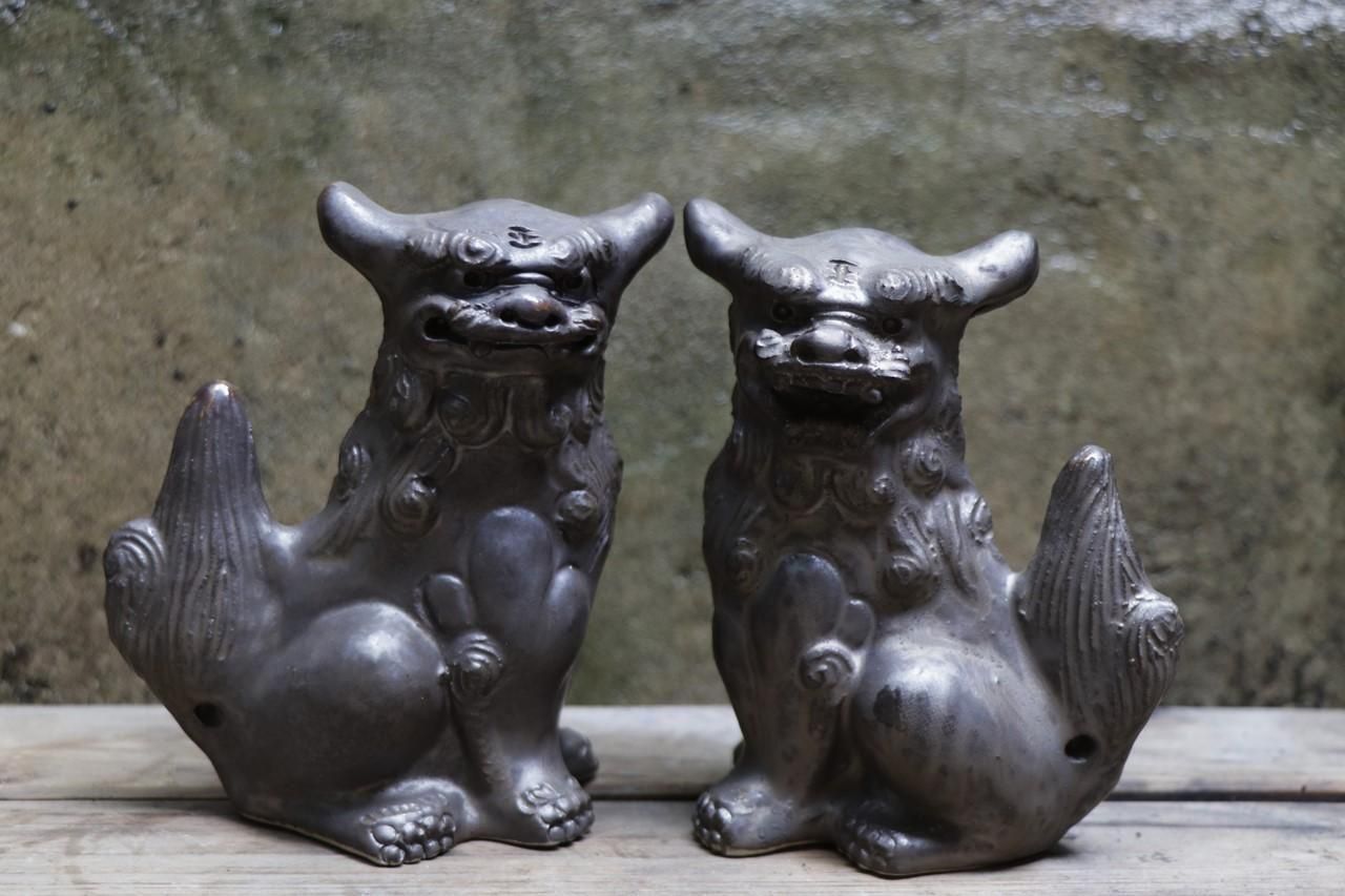 横向12cmシーサー | 壺屋焼シーサー - 育陶園 やちむんの窯元｜沖縄の