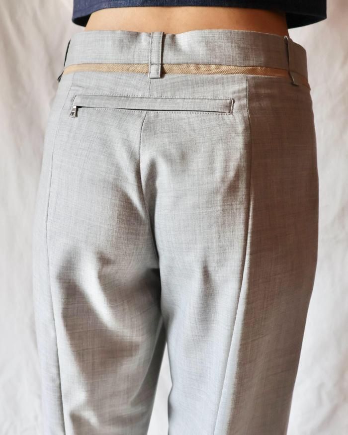 FUMIKA UCHIDA： ZIPPED HEM SLACKS - LIGHT GREY - ORANN ONLINE SHOP