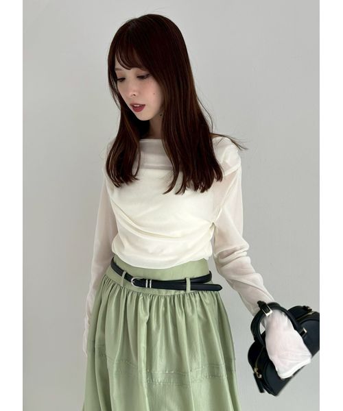 デコルテタックフロッキーチュールトップス(508369214)｜阪急百貨店