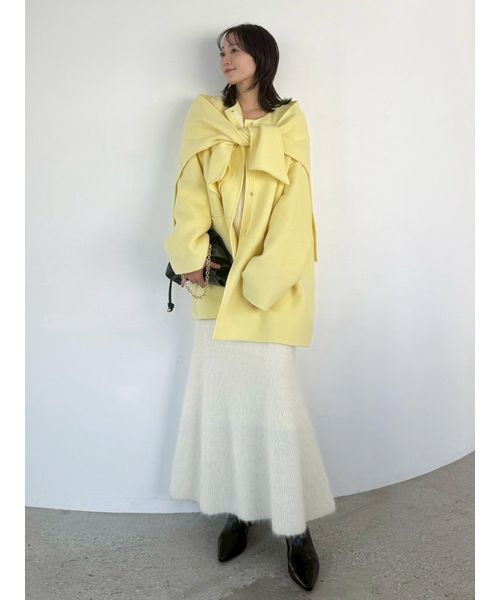 マフラー付ノーカラーリバーミドルコート(508555750)｜阪急百貨店公式