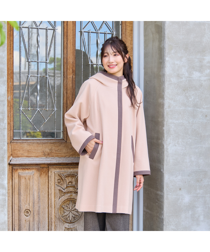 ローズティアラ RoseTiara フード付き配色切替えコート(508622014