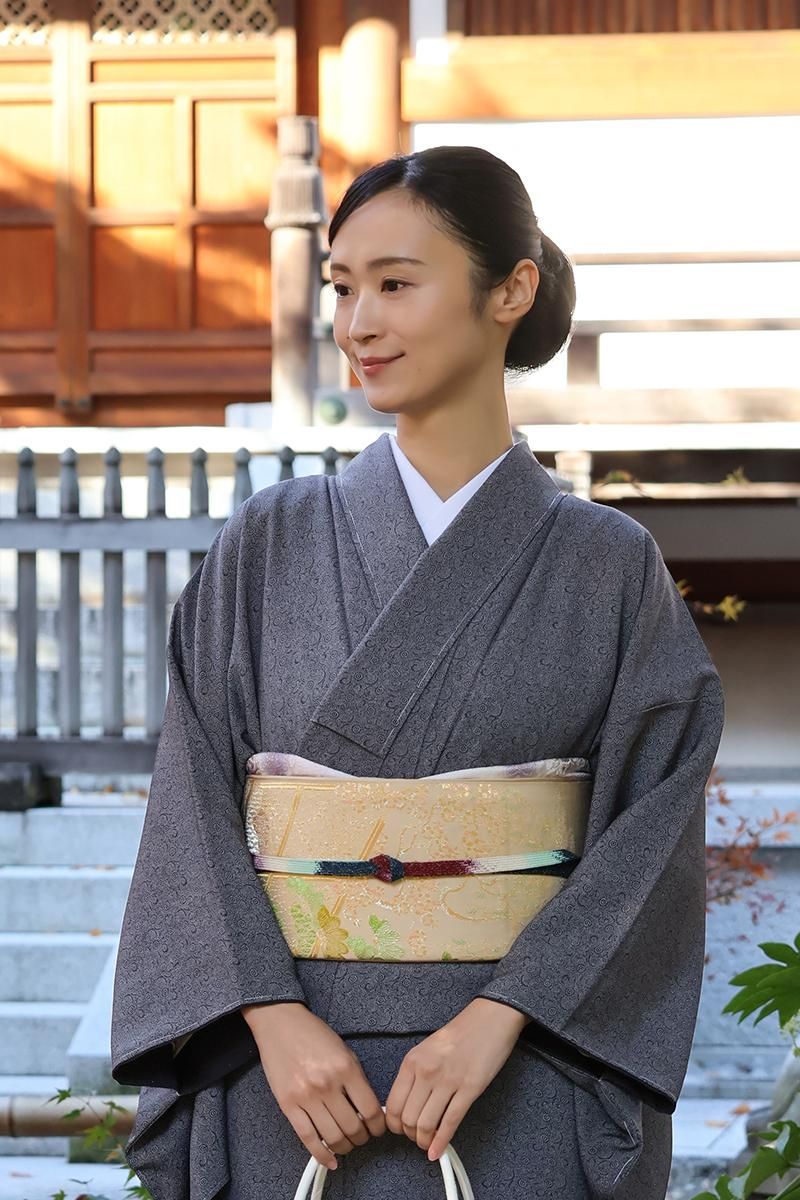 銀座【帯5826】龍村平蔵製 本袋帯 丁子色 銘「蒔絵初音錦」 - 銀座