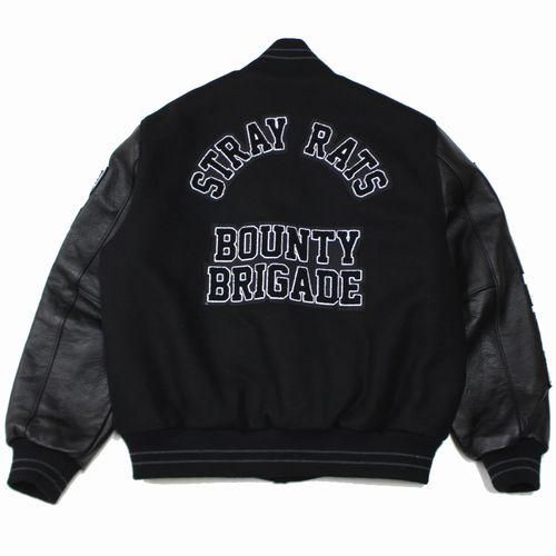 STRAYRATS × BOUNTY HUNTER 24AW Varsity Leather スタジャン M