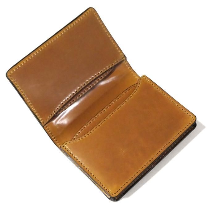 名刺入れ 名刺ケース 通しマチ型 メンズ レディース コードバン 馬革