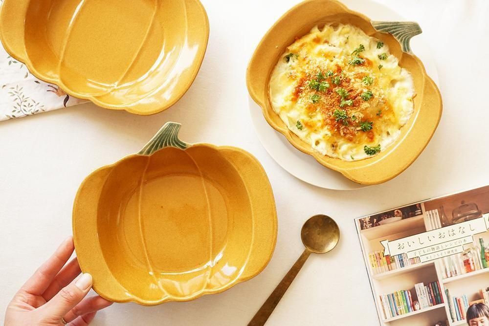 ク27 かぼちゃのオーブン鉢（貫入/釉ヒビあり） - 益子焼の小さな