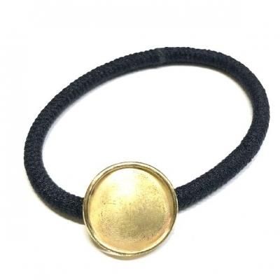 真鍮素材で使うと味が出るヘアゴム髪留め、ヘアーアクセサリー