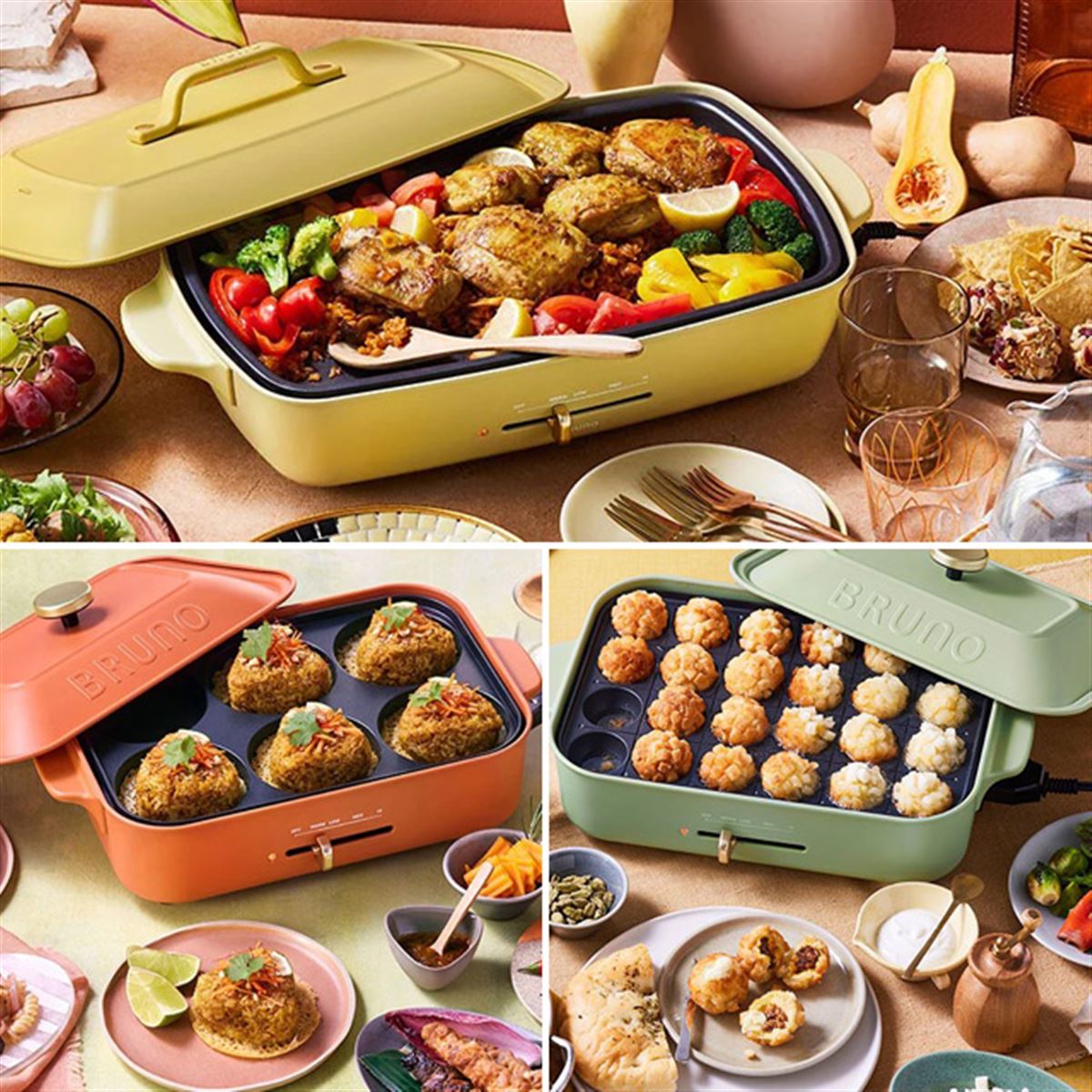 BRUNO「ホットプレート」に春夏限定カラー登場、スパイスから