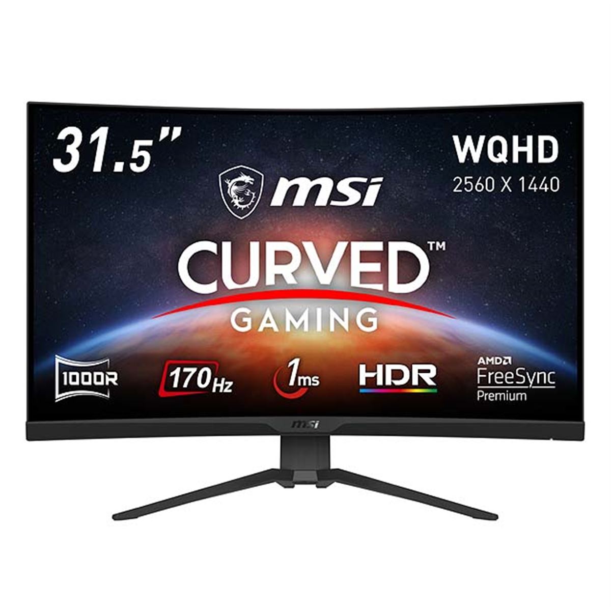 MSI、湾曲率1000Rを採用した31.5型ゲーミングモニター「G322CQP