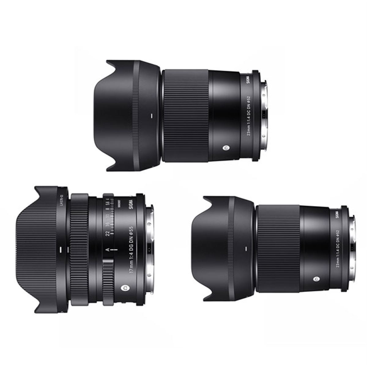シグマ、フルサイズ用「50mm F2」「17mm F4」とAPS-C用「23mm F1.4」を