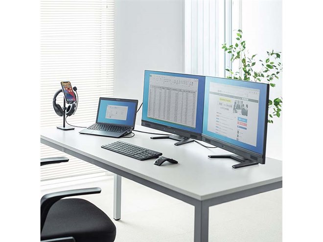 サンワ、USB Type-C接続のスタンド式ドッキングステーション「USB