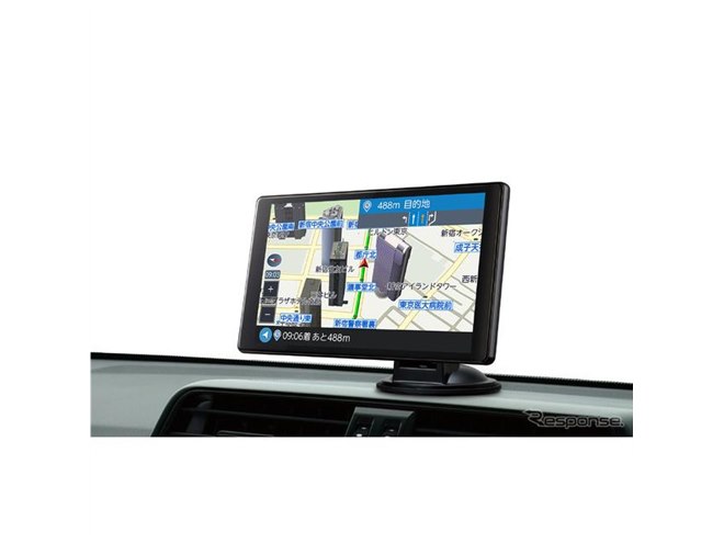 タテでもヨコでもスマホ感覚でサクサク操作、8型ポータブルナビ