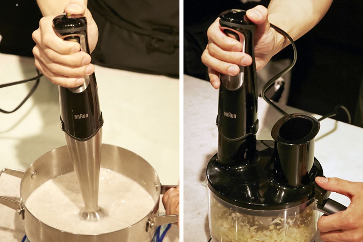 包丁に不慣れな男性もハンドブレンダー「マルチクイック7」で料理上手