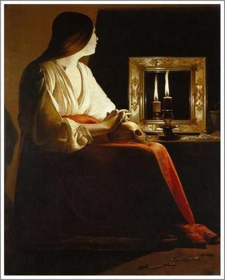 ジョルジュ・ド・ラトゥール【悔悛するマグダラのマリア（ふたつの炎