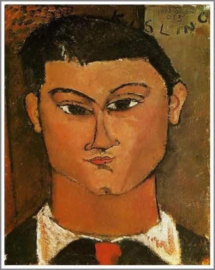 モディリアーニ【モイズ・キスリングの肖像】 - 手描き 絵画（油絵複製