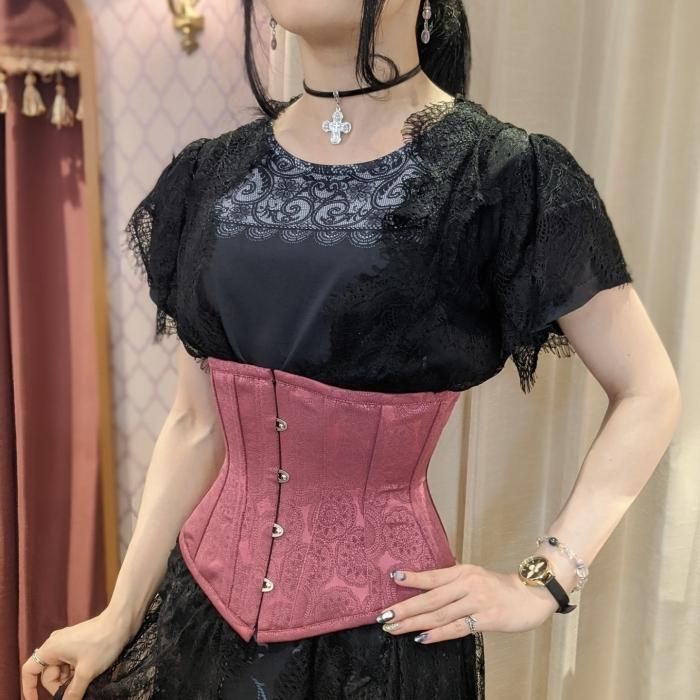 受注生産】レースプリントショートコルセット（ワイン） - 【公式