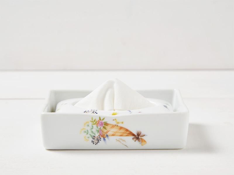 シンジカトウ 美濃焼 ポケットティッシュケース - 上質でおしゃれな花