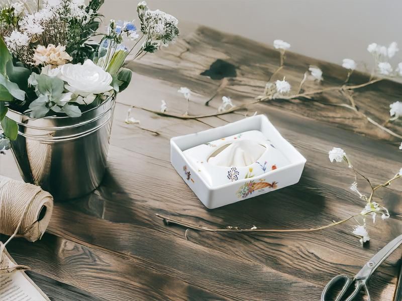 シンジカトウ 美濃焼 ポケットティッシュケース - 上質でおしゃれな花