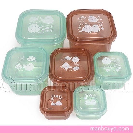 シマエナガ グッズ 保存容器 フードコンテナ 食品 ストッカー 7個