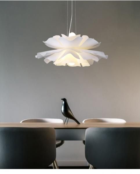 LASHA】フラワーデザインペンダントライト ホワイト 2灯（W400mm