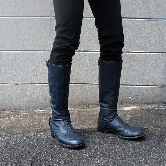 ルイスレザーブーツ 70年代 英国製 ネイビー 紺 uk6 24cm 24.5cm 25cm