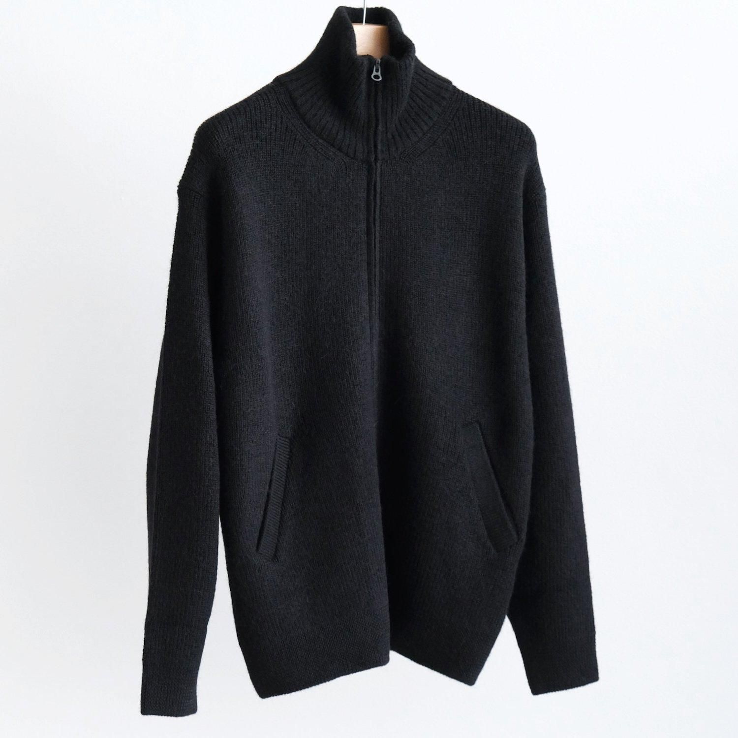 HIGHLAND WOOL ALPACA DRIVERS KNIT [BLACK] - WUNDER 大阪 セレクト