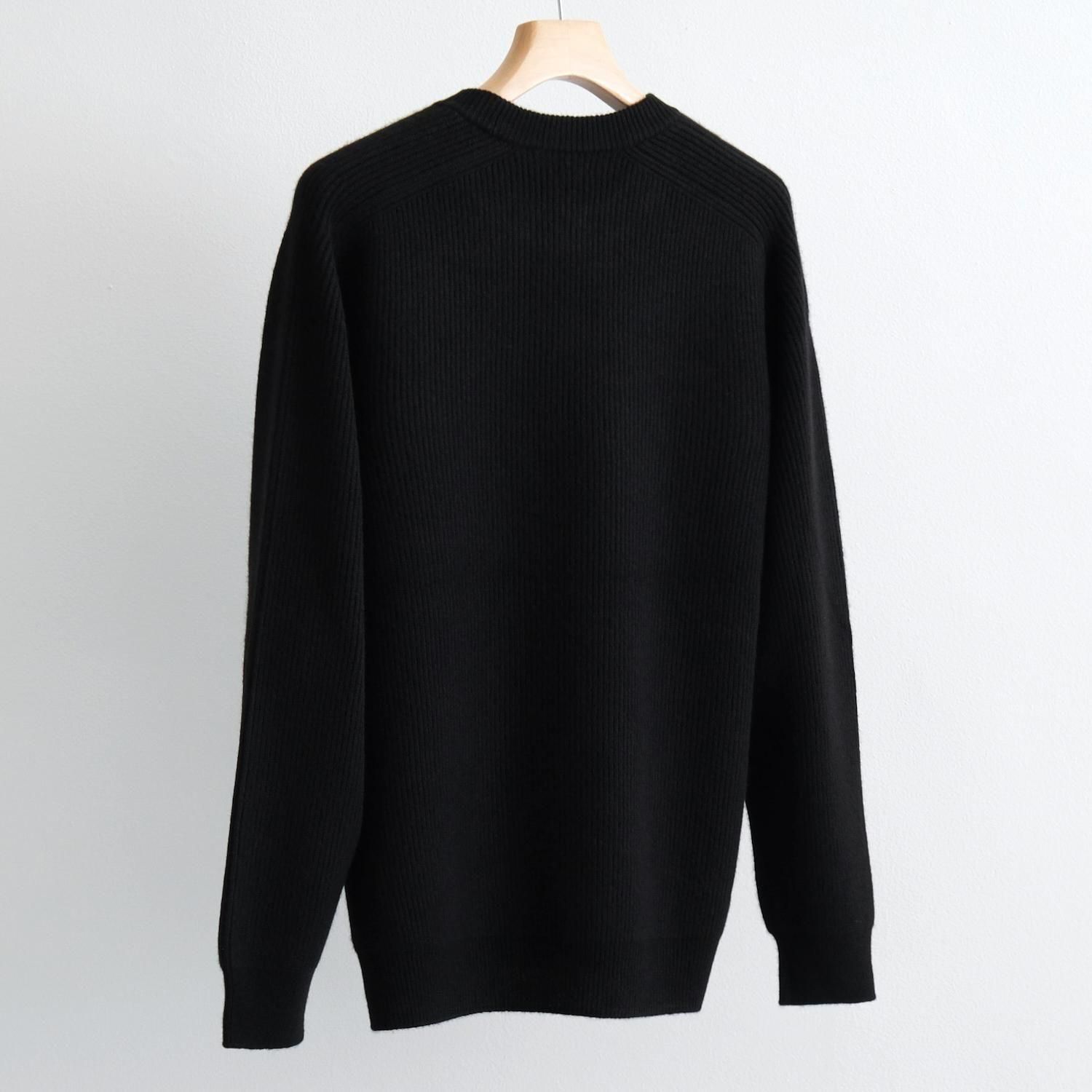 INNOCENT CASHMERE RIB CREW NECK [SOLID BLACK] - WUNDER 大阪