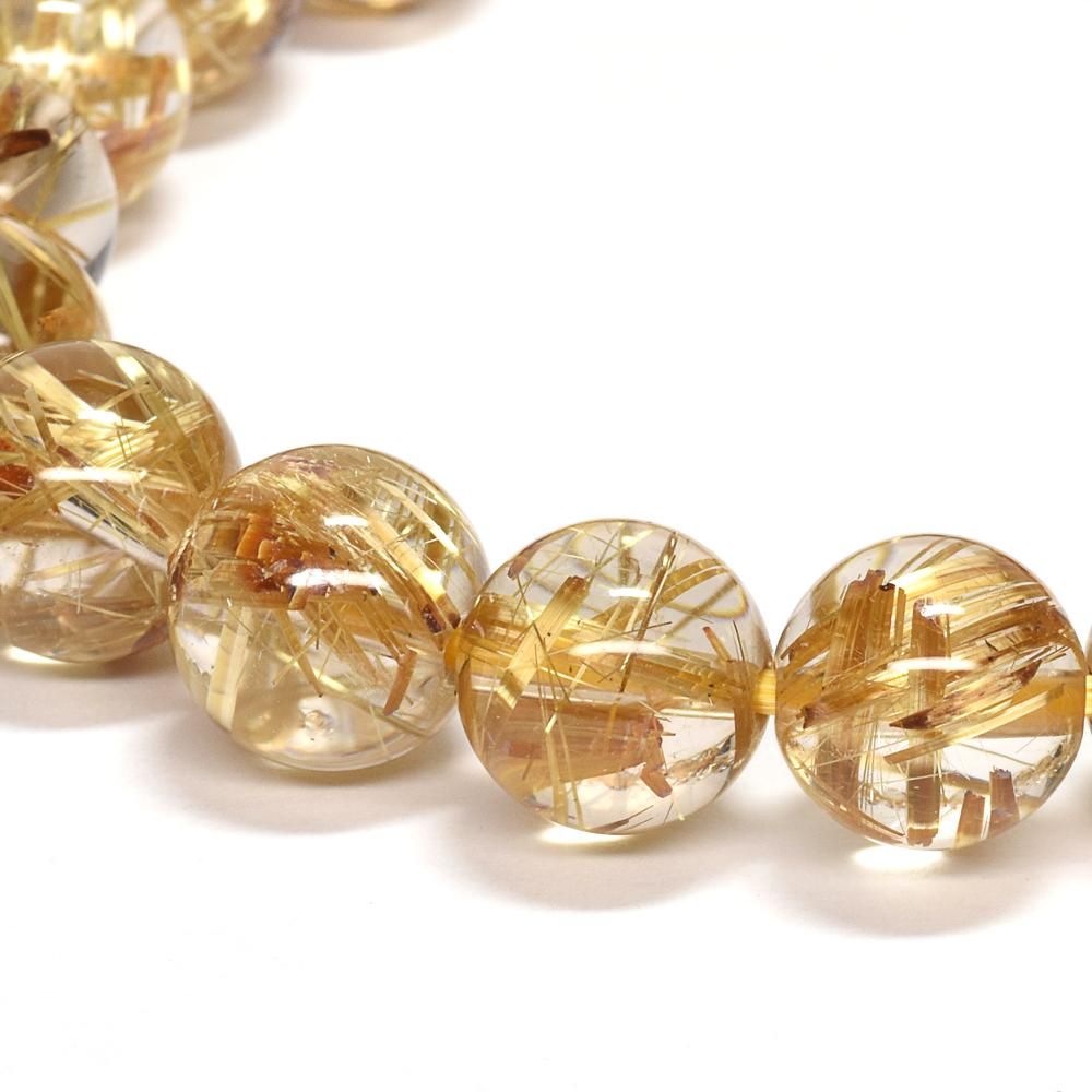 高品質] タイチンルチルクォーツ ブレスレット 9.5mm #NL894