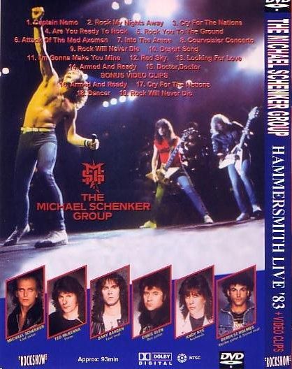 MICHAEL SCHENKER GROUP - HAMMERSMITH LIVE '83 (1DVD-R) - Hard Rock