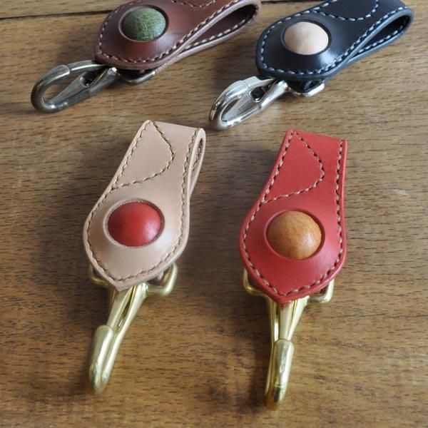 ベルトループキーホルダー・レザーストーン 真鍮フック KHS02 [栃木