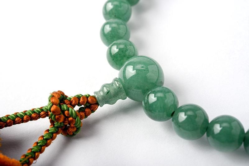 全宗派】 片手念珠・略式数珠 印度翡翠(インドヒスイ) 房は絹 (男女