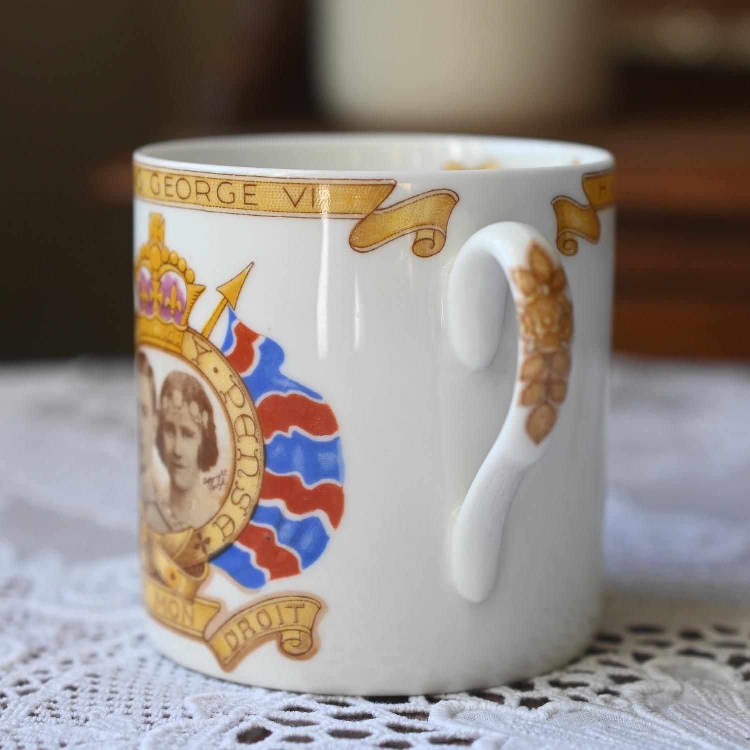 1937年 シェリー キングジョージ6世戴冠式記念の小ぶりのマグカップを
