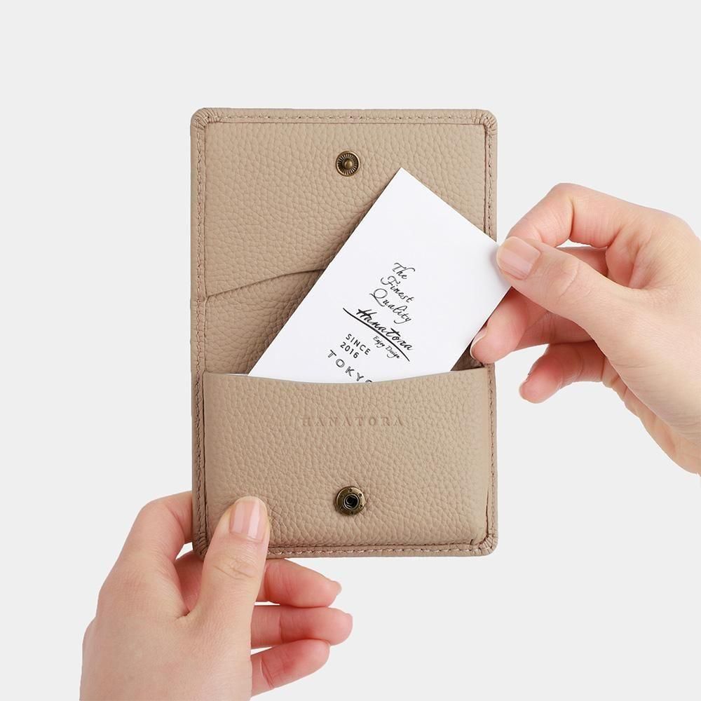 HANATORA 本革 二つ折り 名刺入れ カードケース 大容量 約40枚収納可能