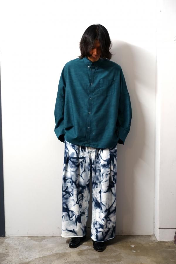 SHINYAKOZUKA(シンヤコズカ)/GIANT SHIRT WITH NO BIJOU/POOL GREEN