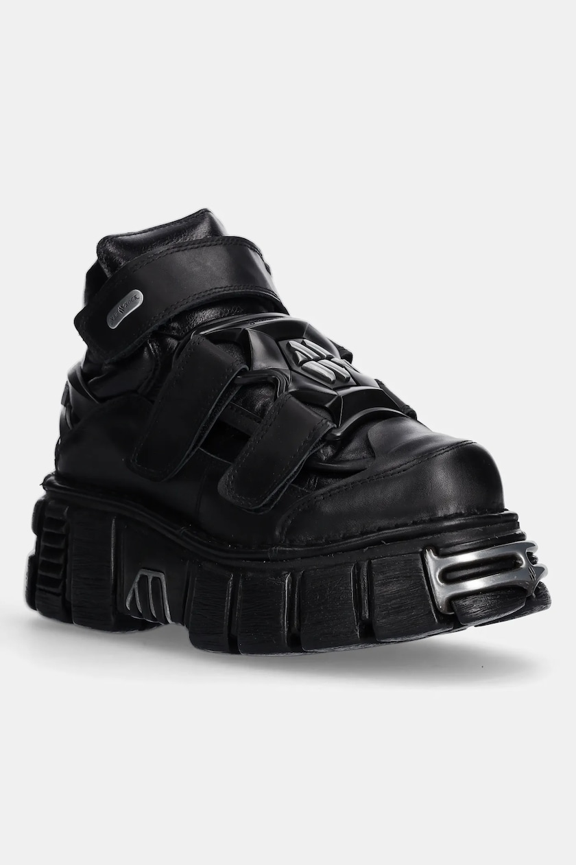 New Rock leather sneakers black color M.285.S1 at PRM US