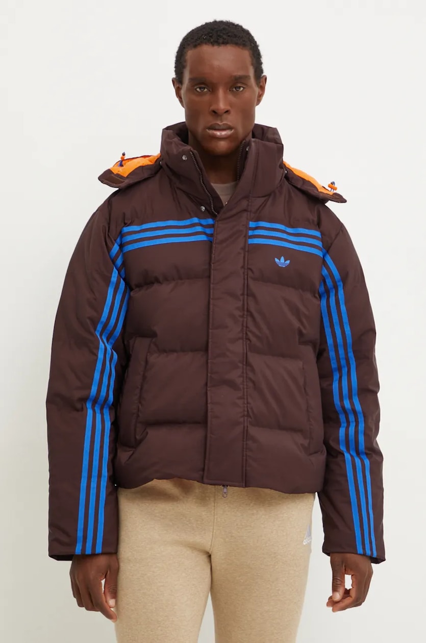 adidas Originals down jacket Prem Puffer Jacket men's brown color