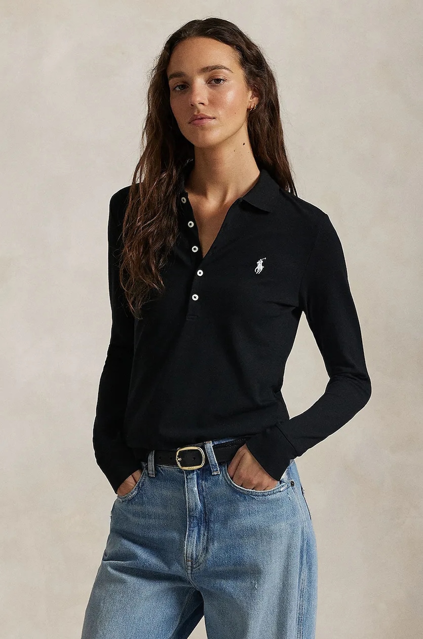 Polo Ralph Lauren longsleeve shirt women's black color 211958949
