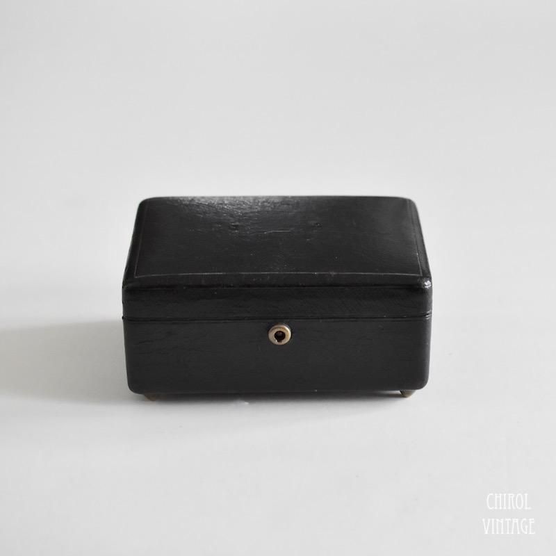 ブラックレザー スモールジュエリーボックス - CHIROL VINTAGE