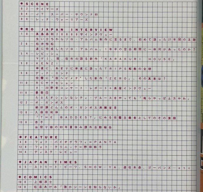 ロッキングオンジャパン 29 1989年10月 真島昌利 インタビュー / ボ