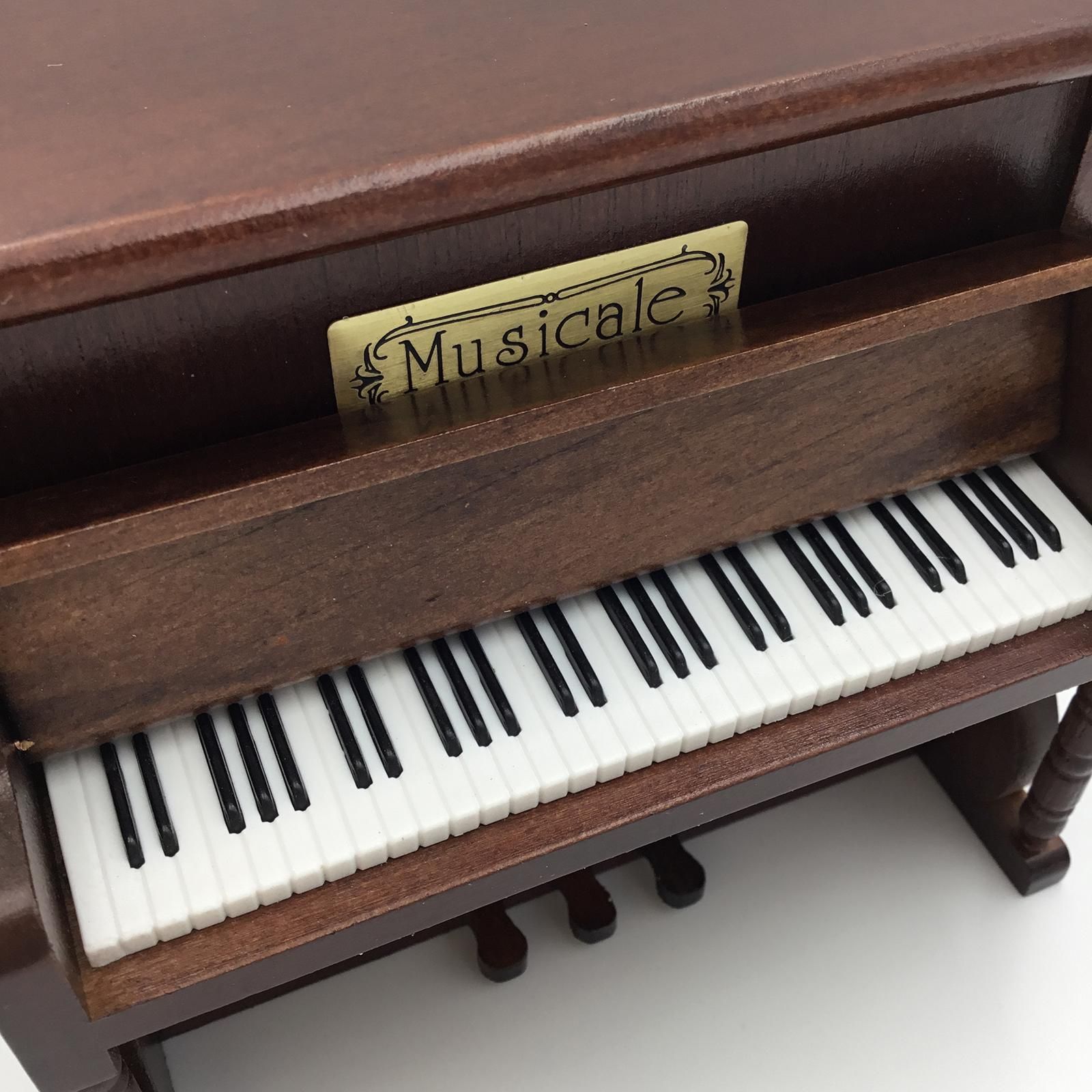 アップライトピアノ型オルゴール「ムーンリバー」【木製ミニチュア