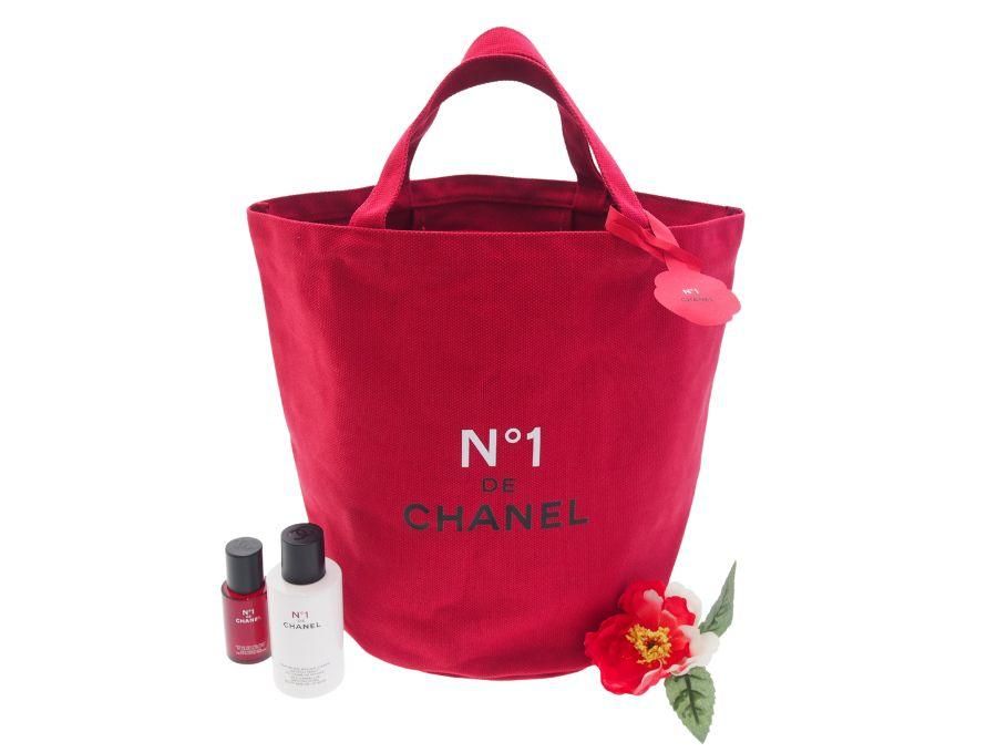 ヌメロアン ドゥ シャネル ノベルティ トートバッグ バケツ型 赤椿